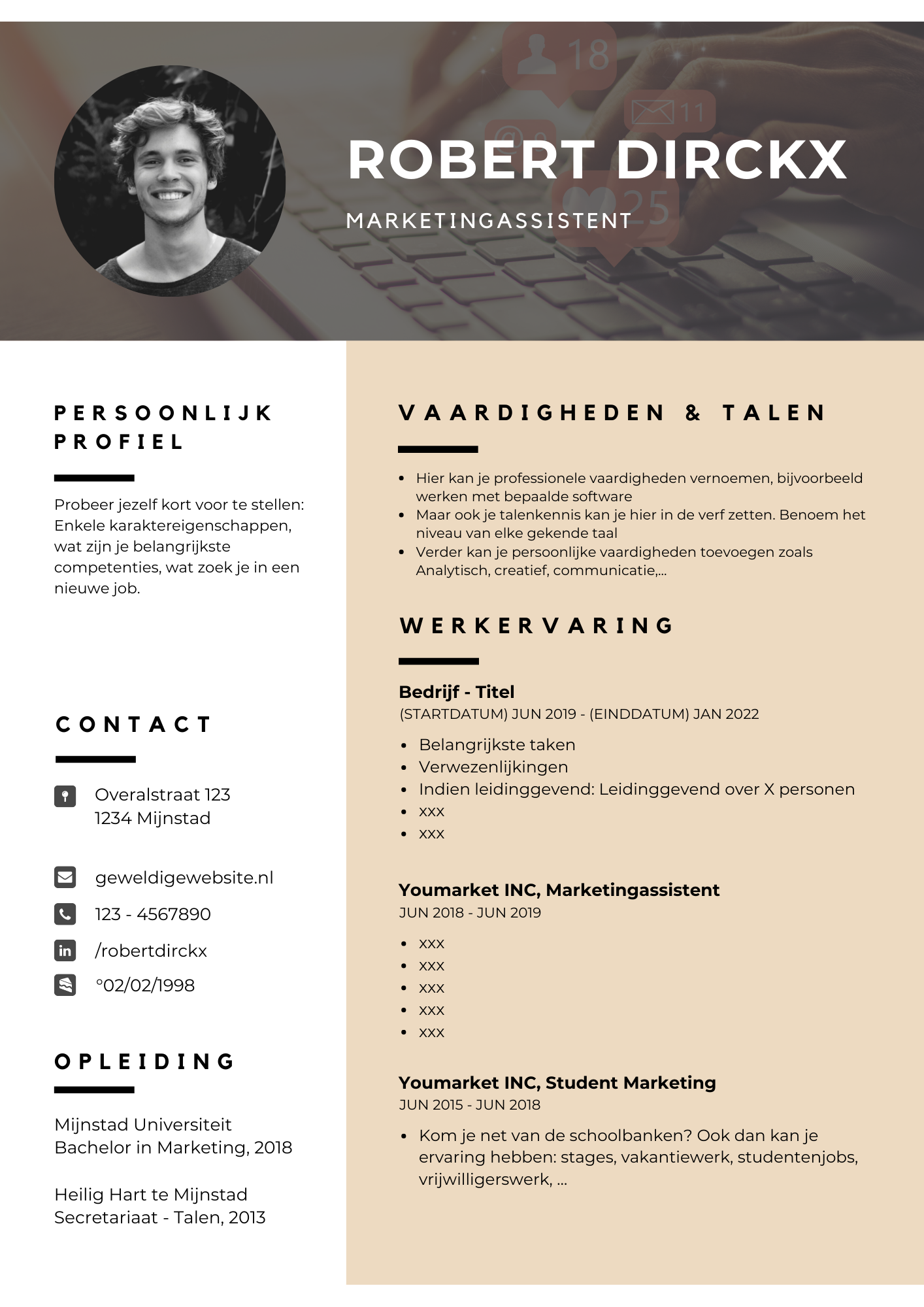 Voorbeeld CV Robert